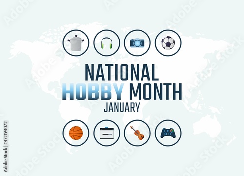 vector graphic of national hobby month good for national hobby month celebration. flat design. flyer design.flat illustration.