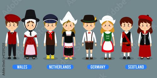 Character in Different National Costumes