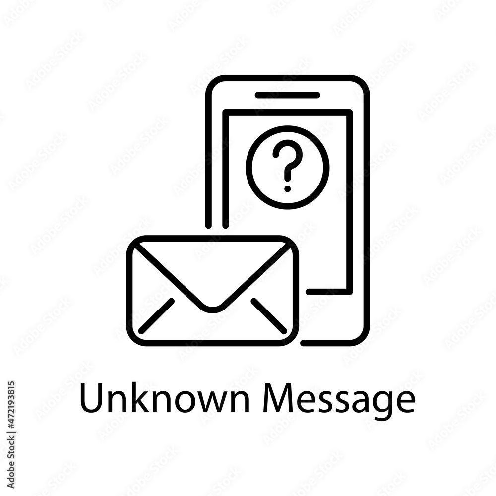 Unknown Message vector outline Icon Design illustration. Web And Mobile Application Symbol on White background EPS 10 File