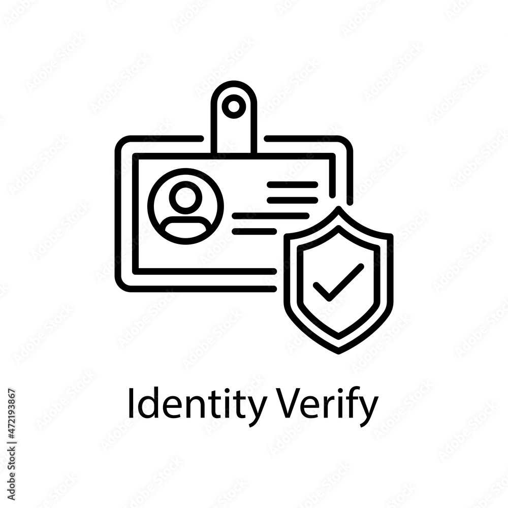 Identity Verify vector outline Icon Design illustration. Web And Mobile ...