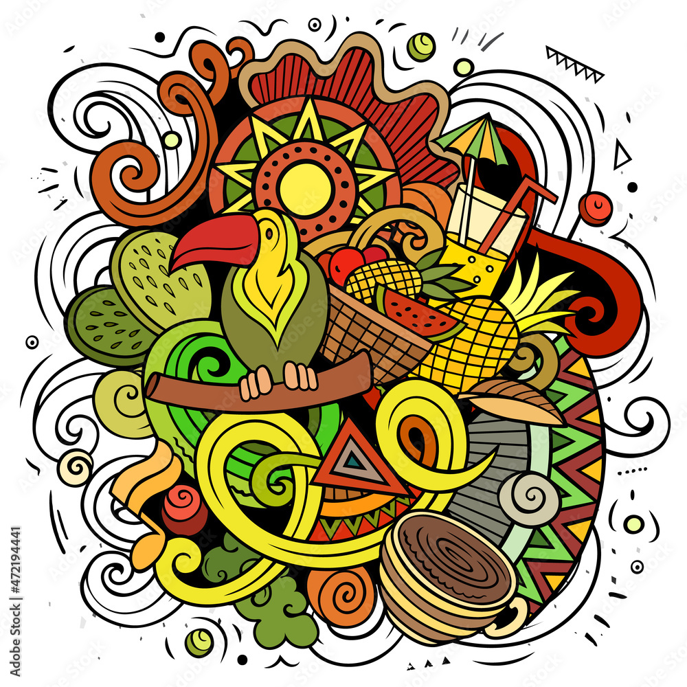 Brazil cartoon vector doodle illustration Brazil cartoon vector doodle illustration