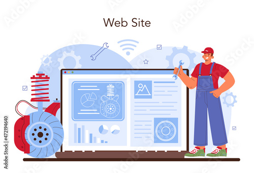 Car repair service online service or platform. Automobile's brake