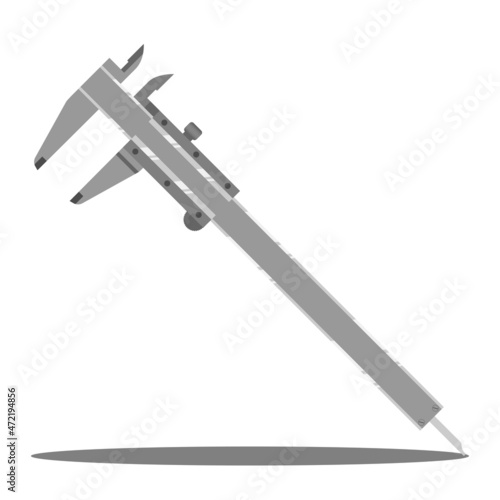 vernier caliper flat icon vector for measuring tool, engineer, mechanic, accuracy, industrial