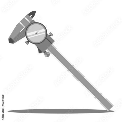 analog vernier caliper flat icon vector for measuring tool, engineer, mechanic, accuracy, industrial