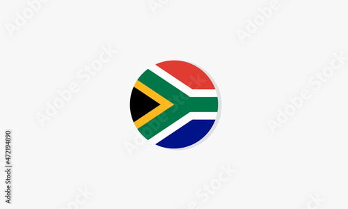south africa flag circle design vector on white background.