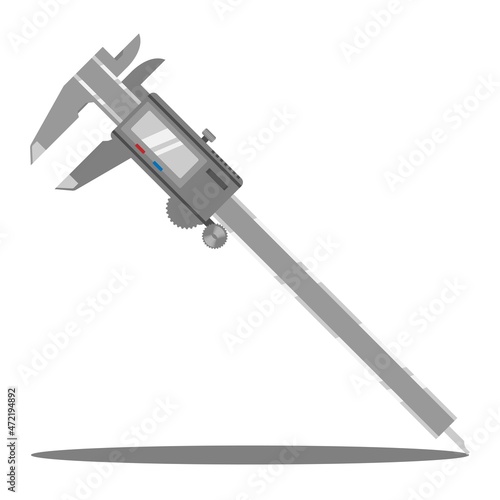 digital vernier caliper flat icon vector for measuring tool, engineer, mechanic, accuracy, industrial