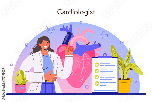 Cardiologist concept. Idea of heart medical diagnostic and treatment.