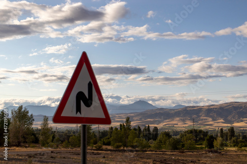 sign on a road