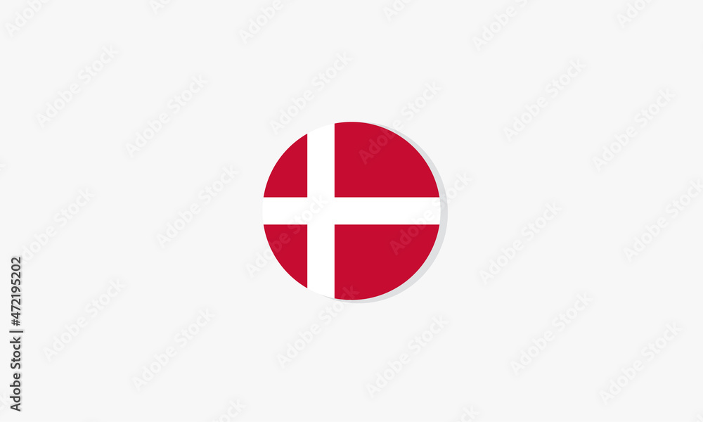 denmark flag circle design vector on white background. denmark flag circle design vector on white background.