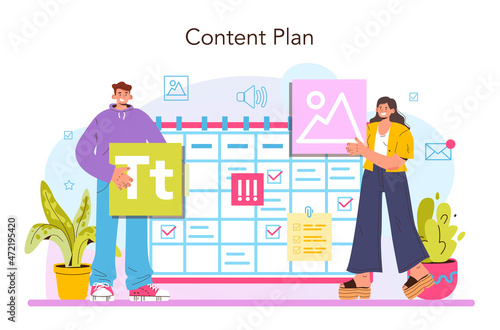 Content manager concept. Idea of digital promotion strategy and content