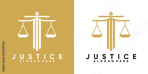 justice logo design with style and cretive concept