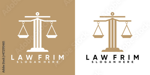 law frim logo design with style and cretive concept
