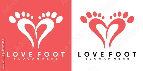 love foot logo design with style and cretive concept