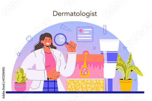 Dermatologist concept. Dermatology, skin care specialist. Acne and eczema