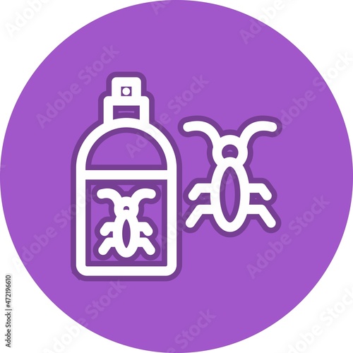 Bug Repellent Line Circle Vector Icon Design