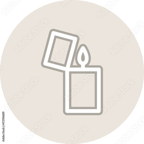 Flammable Line Circle Vector Icon Design