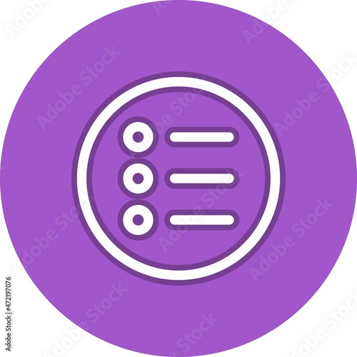 Menu Line Circle Vector Icon Design