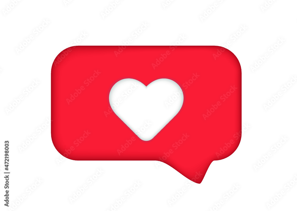 3D Like icon, isolated on yellow background. 3D social media notification, like heart icon design. Vector illustration. 3d rendering. Balloon comment with 3d heart. 3D Like icon, isolated on yellow background. 3D social media notification, like heart icon design. Vector illustration. 3d rendering. Balloon comment with 3d heart.