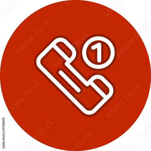 Missed Call Line Circle Vector Icon Design