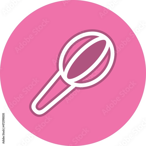 Whisk Line Circle Vector Icon Design