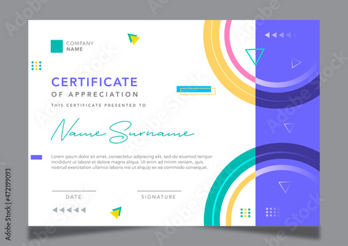 Minimal abstract concept certificate of appreciation