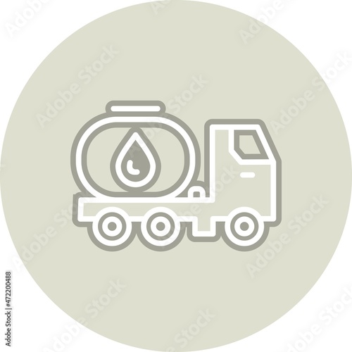 Fuel Tank Line Circle Vector Icon Design