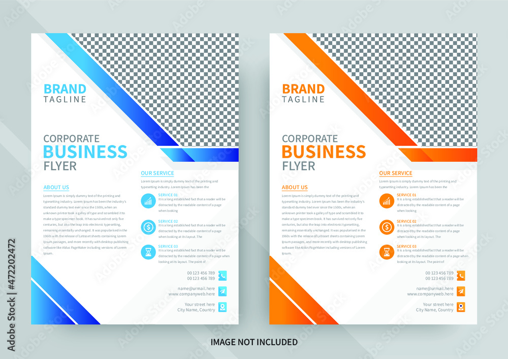 Double color corporate business flyer  design template
