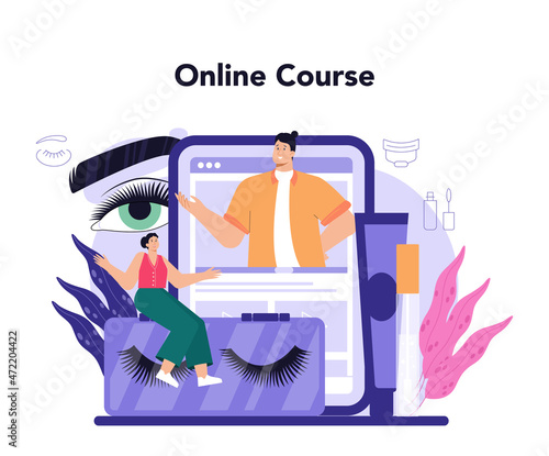 Lashmaker online service or platform. Eyelash extension, eyelashes