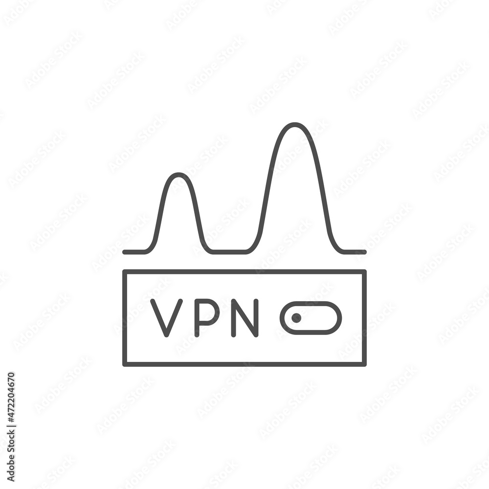 VPN turning on line outline icon VPN turning on line outline icon