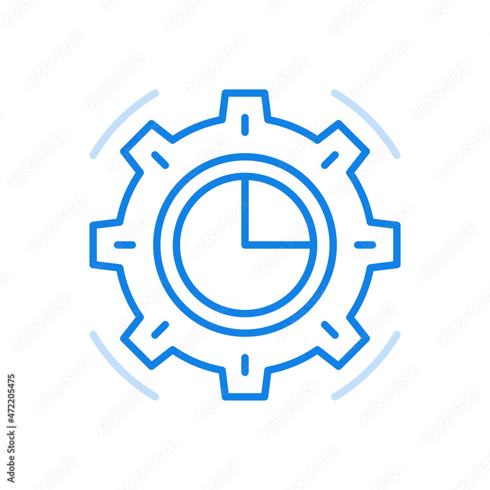 Time management icon vector. Business clock and gear global commerce on tight deadlines financial communication. Time management icon vector. Business clock and gear global commerce on tight deadlines financial communication.