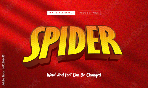 Red Spider Text Effect editable photo