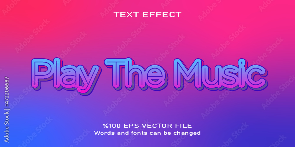 play the music editable text effect