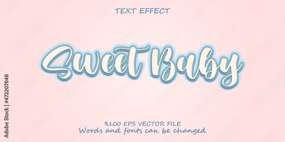 sweet baby editable text effect
