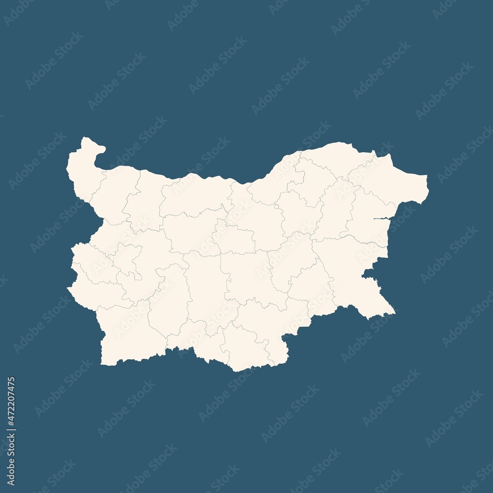 Bulgaria blue map on white background