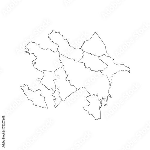 Azerbaijan map illustration isolated on white background, stock