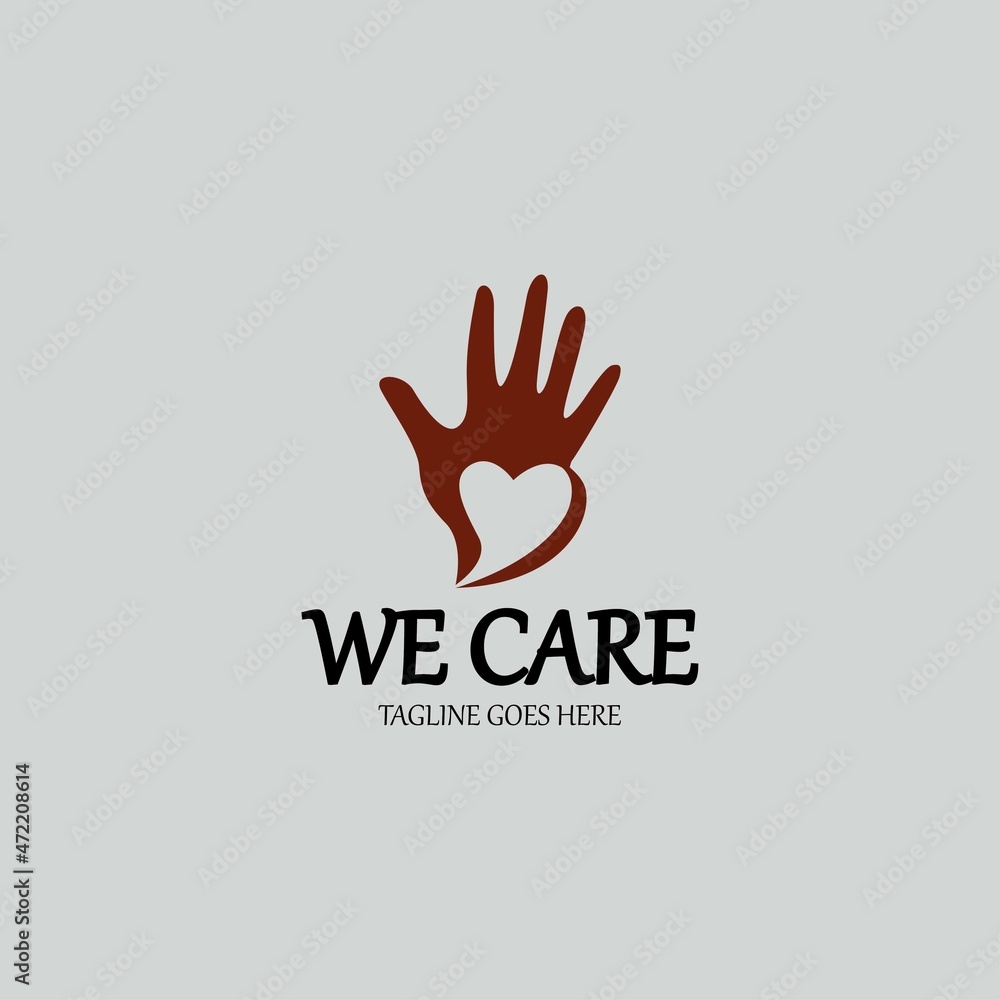 Fototapeta premium we care logo design template. Vector illustration