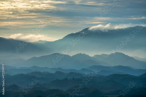 beautiful countryside of Bao Loc, Lam Dong, Vietnam. sunny morning. wonderful...