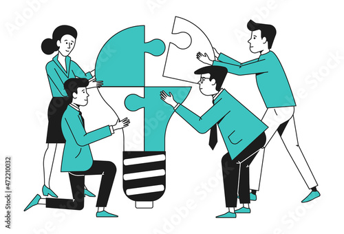 Team brainstorming. Idea development. Work collaboration concept