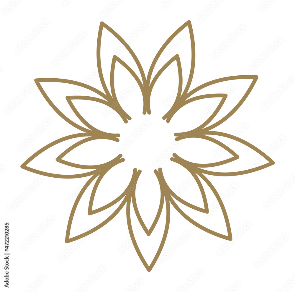 Floral pattern element. Abstract flower. Line icon Floral pattern element. Abstract flower. Line icon