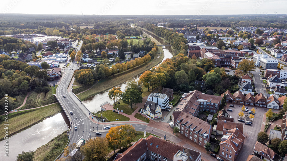 Fototapeta premium Drohnenaufnahme Haselünne Innenstadt Aerial 