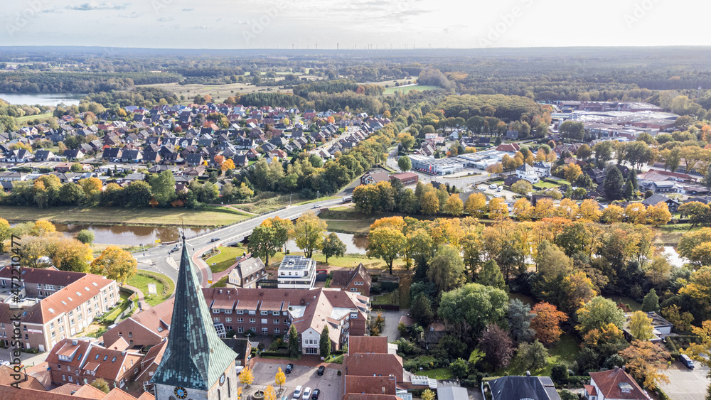 Fototapeta premium Drohnenaufnahme Haselünne Innenstadt Aerial 