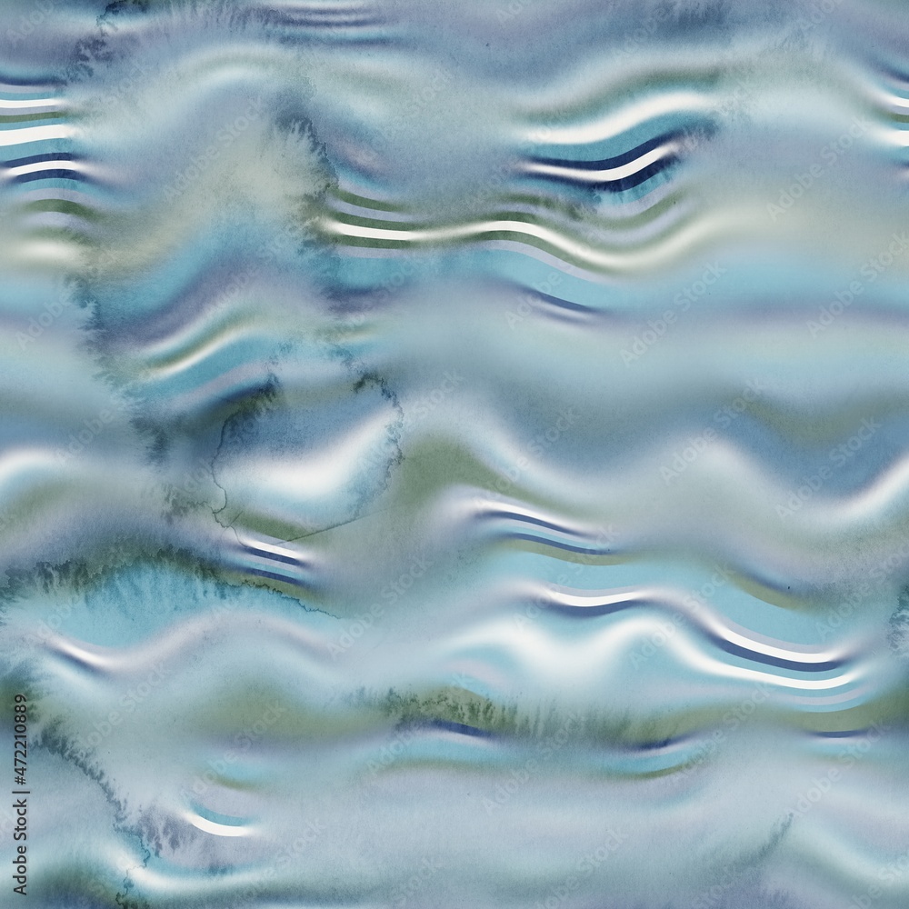 Obraz premium Seamless elegant striped watercolor wet on wet bleed surface pattern design for print. High quality illustration. Graphic repeat motif with intricate textures and realisitic cold press paper texture.