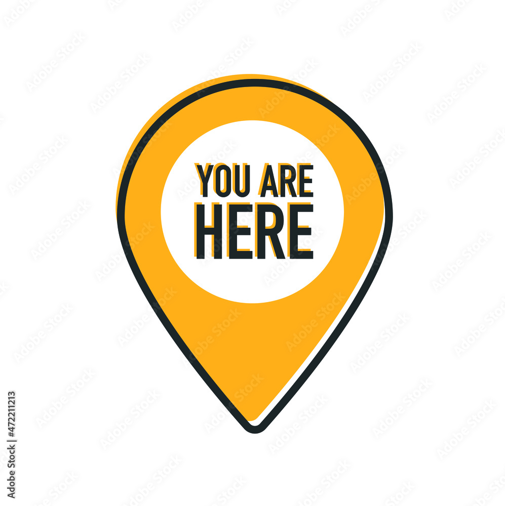 You Are Here Location Pointer Pin. Vector illustration You Are Here Location Pointer Pin. Vector illustration