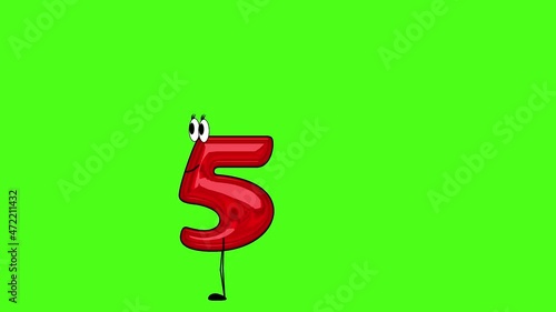 Fifty four years, Cheerful numbers, 2D-Animation, Birthday, chroma key photo