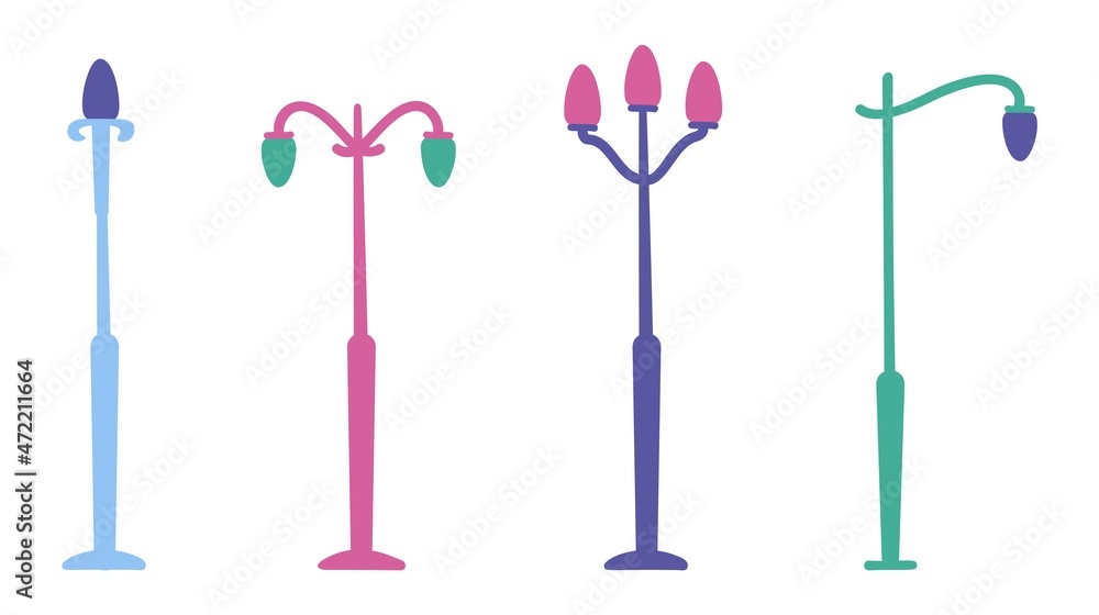set Street Lamp post , Road Light Pole set Street Lamp post , Road Light Pole