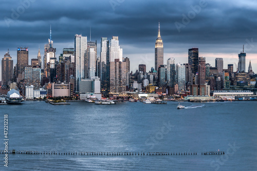 Manhattan Skyline along the Hudson River, New York City, USA