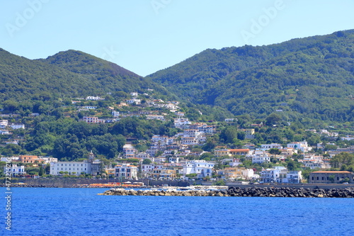 Coastal landscape with marina of Casamicciola Terme, Ischia Island, Italy