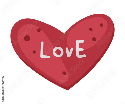 Love Red Heart as Party Birthday Photo Booth Prop Vector Illustration
