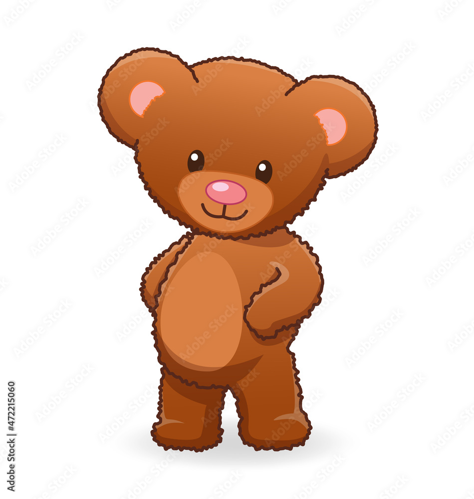 cute cuddly brown fuzzy teddy bear standing cute cuddly brown fuzzy teddy bear standing