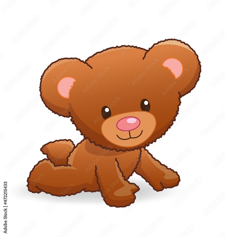 Fototapeta premium cute cuddly fuzzy brown teddy bear crawling